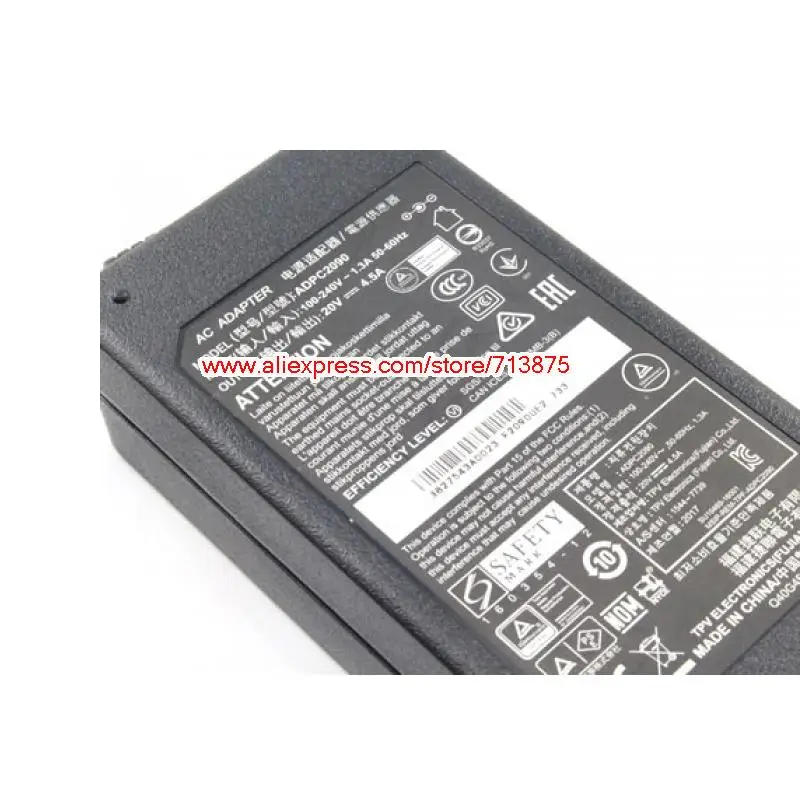 Description Picture 5 of itemGenuine ADPC2090 20V 4.5A 90W AC Adapter for AOC C3583FQ AG322QCX VS16485 XG-2703 XG3420C Laptop Power Supply