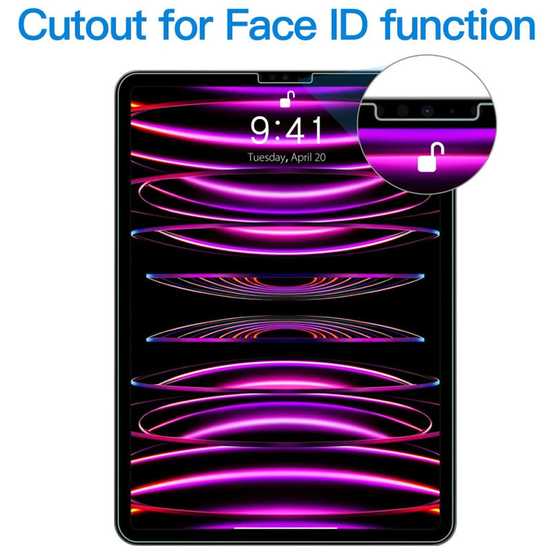 Description Picture 3 of item(2 Packs)9HD Tempered Glass For Apple iPad Pro 11 2020 2021 2022 4th Generation Full Coverage Anti-Scratch Screen Protector Film