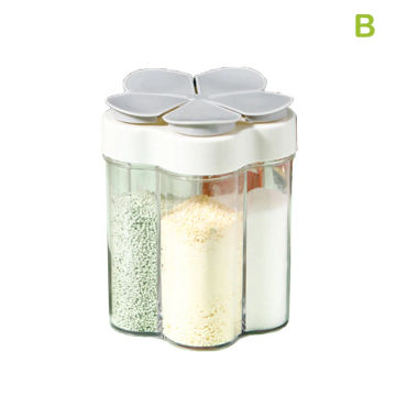 5-in-1 BBQ Spice Bottle Plastic Salt Can Pepper Shaker Transparent With Lids Barbecue Outdoor Camping Picnic Seasoning Box