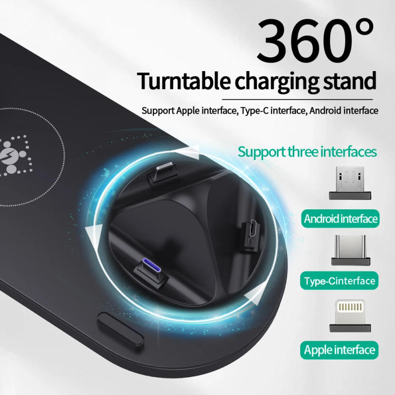 Description Picture 2 of item2023 New 100W 7-in-1 Wireless Charger for iPhone 15, 14, 13, 12 X XR Watch for Samsung Galaxy, Iconic Brand, and Huawei Fast Charger