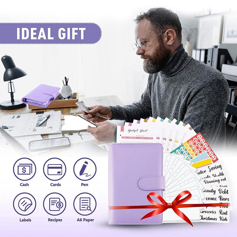 Description Picture 2 of itemBudget Binder,Money Organizer Cash Envelopes for Budgeting, Budget Binder with Zipper Envelopes,for Money Saving Planner