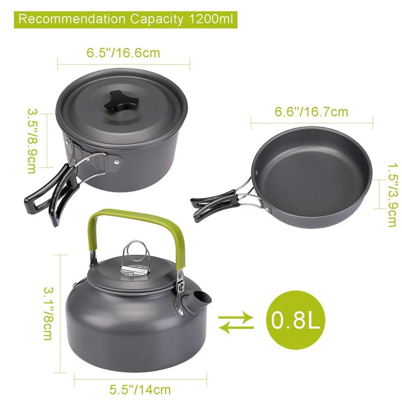 Description Picture 5 of itemCamping cooking set Camping Gear Outdoor stove teapot Pan cup Accessories Portable Camping Equipment camper accessories kitchen
