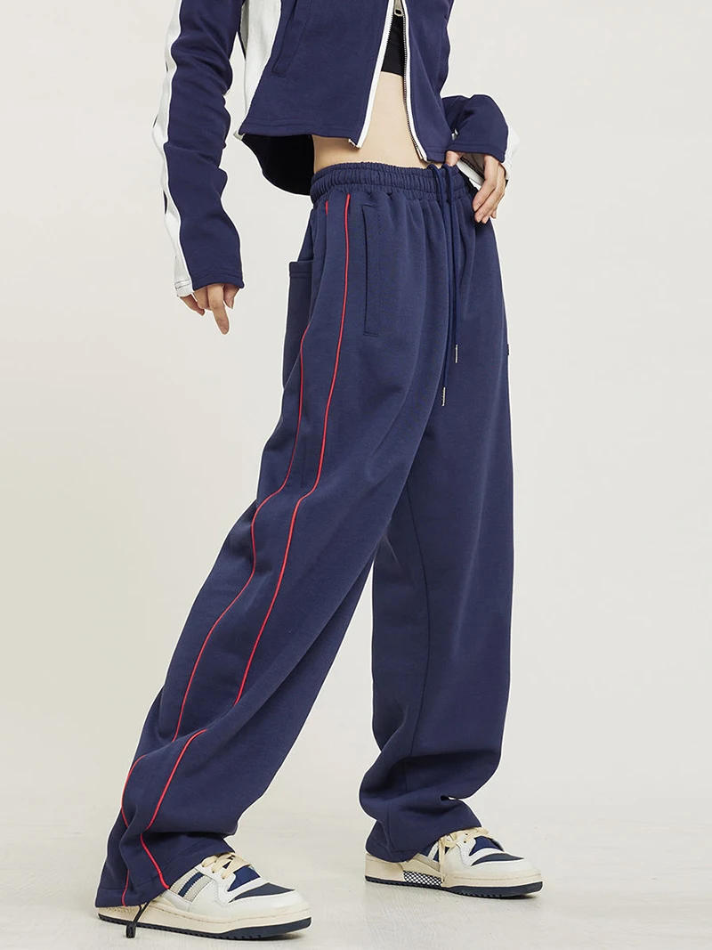 Description Picture 5 of itemMEXZT S-4Xl Striped Sweatpants Women Y2K Oversized Wide Leg Cargo Pants Streetwear Harajuku Baggy Casual Joggers Sports Trousers