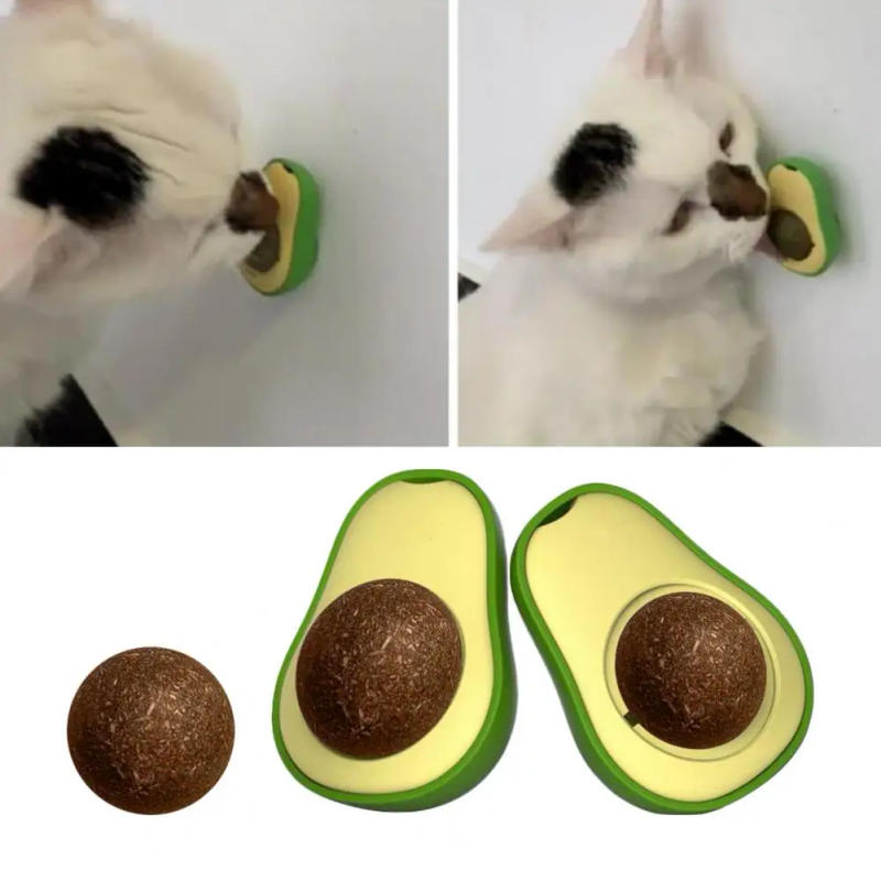 Description Picture 3 of itemEco-friendly Catnip Ball Bite Resistant Relieve boredom Playing Toy Avocado Catnip Wall Ball Cat Toys