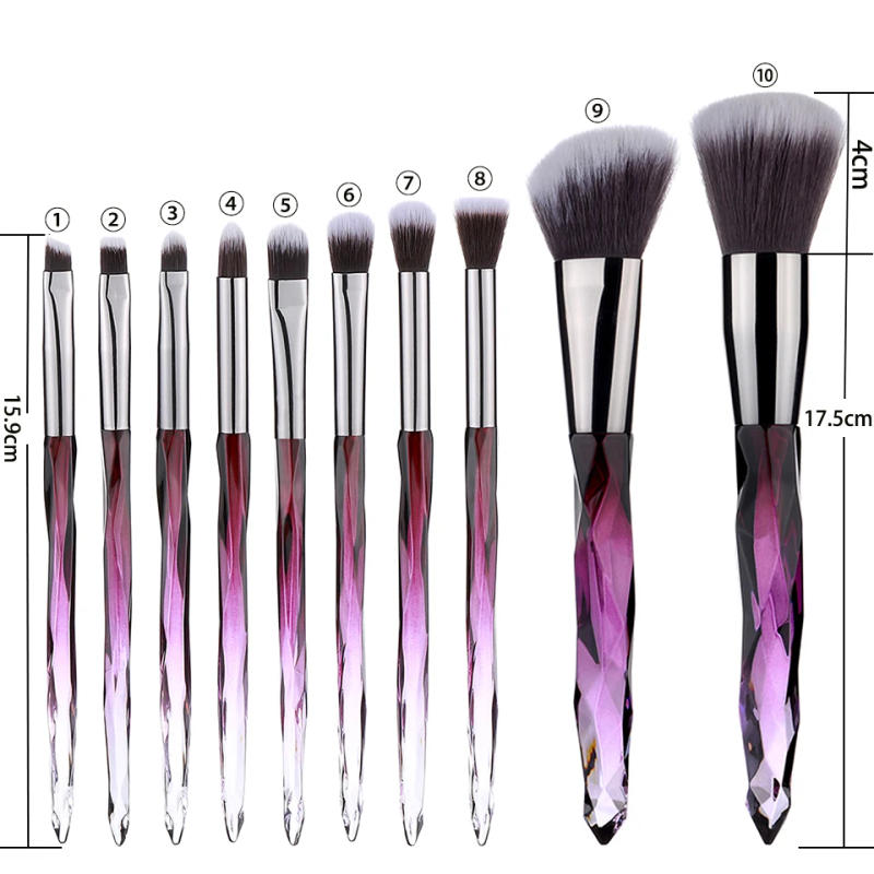 Description Picture 2 of itemKosmetyki 5-10pcs Crystal Pro Makeup Brushes Set Powder Face Foundation Eyeshadow Eyebrow Lip Woman Makeup Kit Maquillaje Beauty