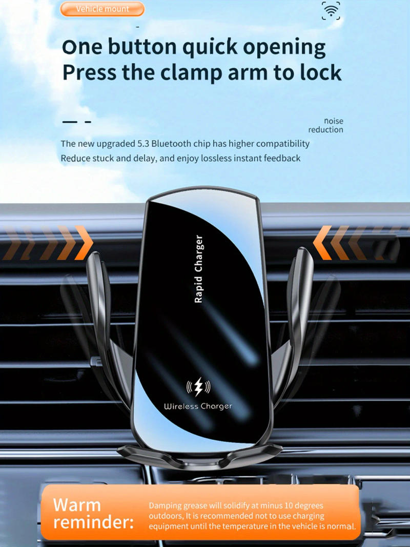 Description Picture 3 of itemAuto Car Wireless Charger Car Mount Phone Holder For iPhone 15 14 13 12 11 8 Samsung Xiaomi Infrared Induction 15W Fast Charging