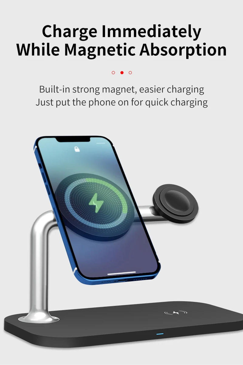 Description Picture 4 of item3 in 1 Magnetic Wireless Charger For iPhone 14 iWatch 15W Wireless Charging Station