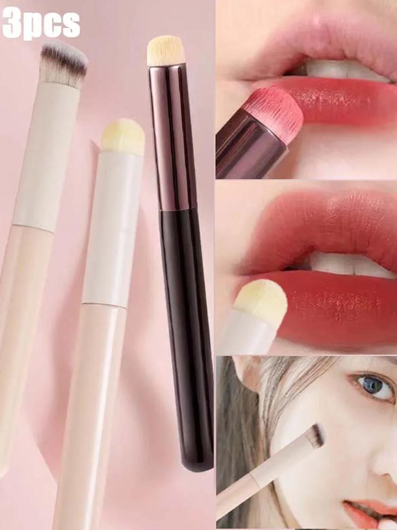 Description Picture 2 of item3 PCS Lip Brush Multifunctional Makeup Brush Facial Makeup Tools Concealer Brush Lipsticks Lip Smudging Professional Concealer