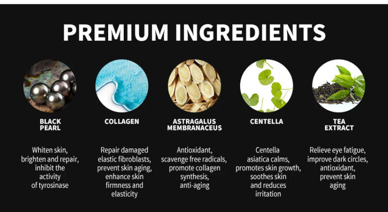 Description Picture 5 of itemIlisya-- Black Pearl Eye Mask Gel Remove Dark Circles Anti-Puffiness Anti-Aging Moisturizing Eyes Care-60pcs