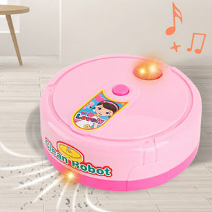 Dollhouse Electric Music Cleaning Machine Vacuum Cleaner Sweeping Robot Toy