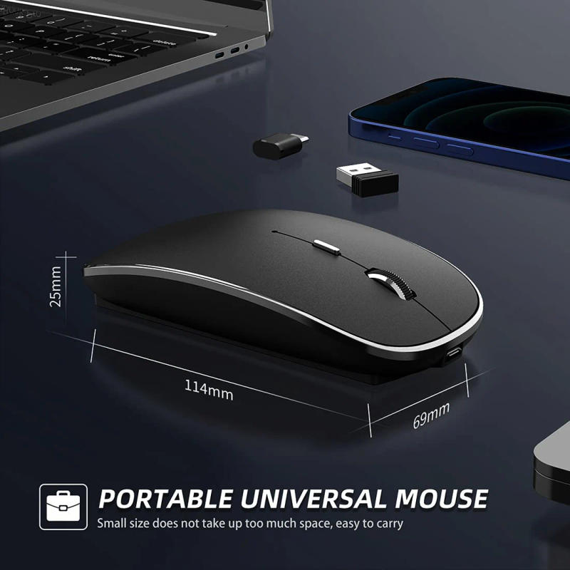 Description Picture 4 of itemWireless Mouse Chargeable Portable Silent USB and Type-C Dual Mode Mouse 3 Adjustable DPI for Laptop, Mac, MacBook, Android, PC