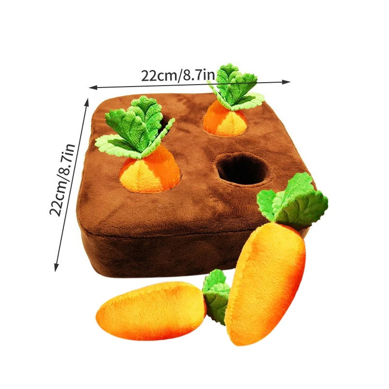 Description Picture 2 of itemPet Plush Toys Interactive Carrot Tooth Cleaning Toy Plush Vegetable Field Chew Toy Hidden Food Toys for Dogs Dogs Accessoires