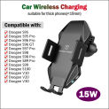 Qi 15W Fast Car Wireless Charger for Doogee S98 S99 S100 S95 S96 S97 S88 S89 Pro V10 V20 V30 Automatic Clamping Car Phone Holder