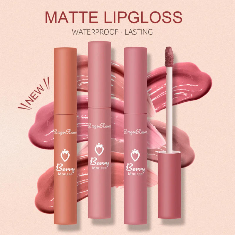 Description Picture 3 of itemWaterproof Velvet Matte Nude Lip Gloss Sexy Long Lasting Non-stick Cup Nude Red Liquid Lipstick Make-up for Women Korea Cosmetic
