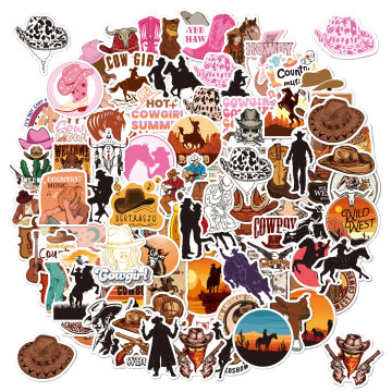 100 Pcs Cool Western Cowboy Graffiti Stickers Laptop Fridge DIY Guitar Luggage Phone Kid Toy Sticker Waterproof  Gift Party