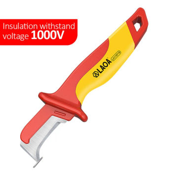 LAOA Insulated Knife 1000V Injection Molding Head Pushable Hook Withstand High Voltage VDE Cable Stripping Blade Wire Stripper