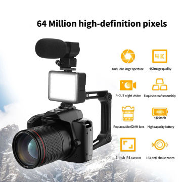 6400 Megapixel HD WiFi Digital Video Camera 4K Dual Lens Professional Camcorder with 3inch IPS Display 16X Zoom DSLR Camera