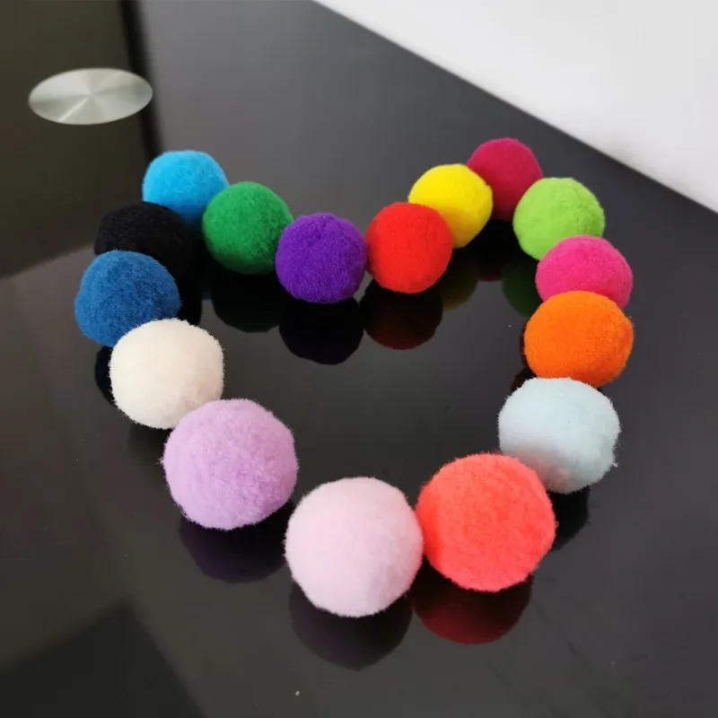Description Picture 2 of item30pcs 3cm Colorful Cat Toy Balls Soft Kitten Pom Pom Toys Lightweight for Indoor Cats Interactive Playing Quiet Ball