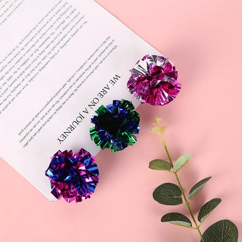Description Picture 5 of item10 Pack 5.5cm Ringing Paper Ball Pet Cat Toys Interactive Pet Products for Kitten Cat Accessories Pet Supplies