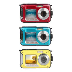 Waterproof Anti-Shake Digital Camera 1080P Full HD Selfie Video Recorder for Underwater DV Recording Present