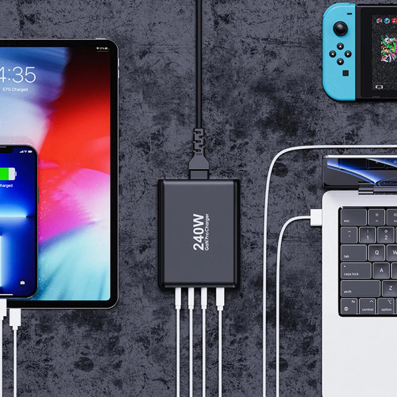 Description Picture 6 of item240W USB C Wall Charger 4-Port PD 100W 200W PPS65W GaN2 Fast Charging Station Laptop Travel Adapter for MacBook Pro iPhone14 13