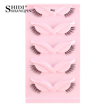 New Cat Eye Lashes 3/5 pairs 3D Faux Mink Eyelashes Winged Fluffy Fox Lashes Soft Natural long Full Strip Lash Makeup maquiagem