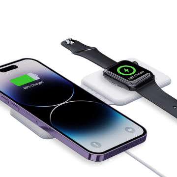 2 in 1 Wireless Charger for iPhone with Magnetic Foldable Charging Station for Mobile Phones,AirPods,iWatch