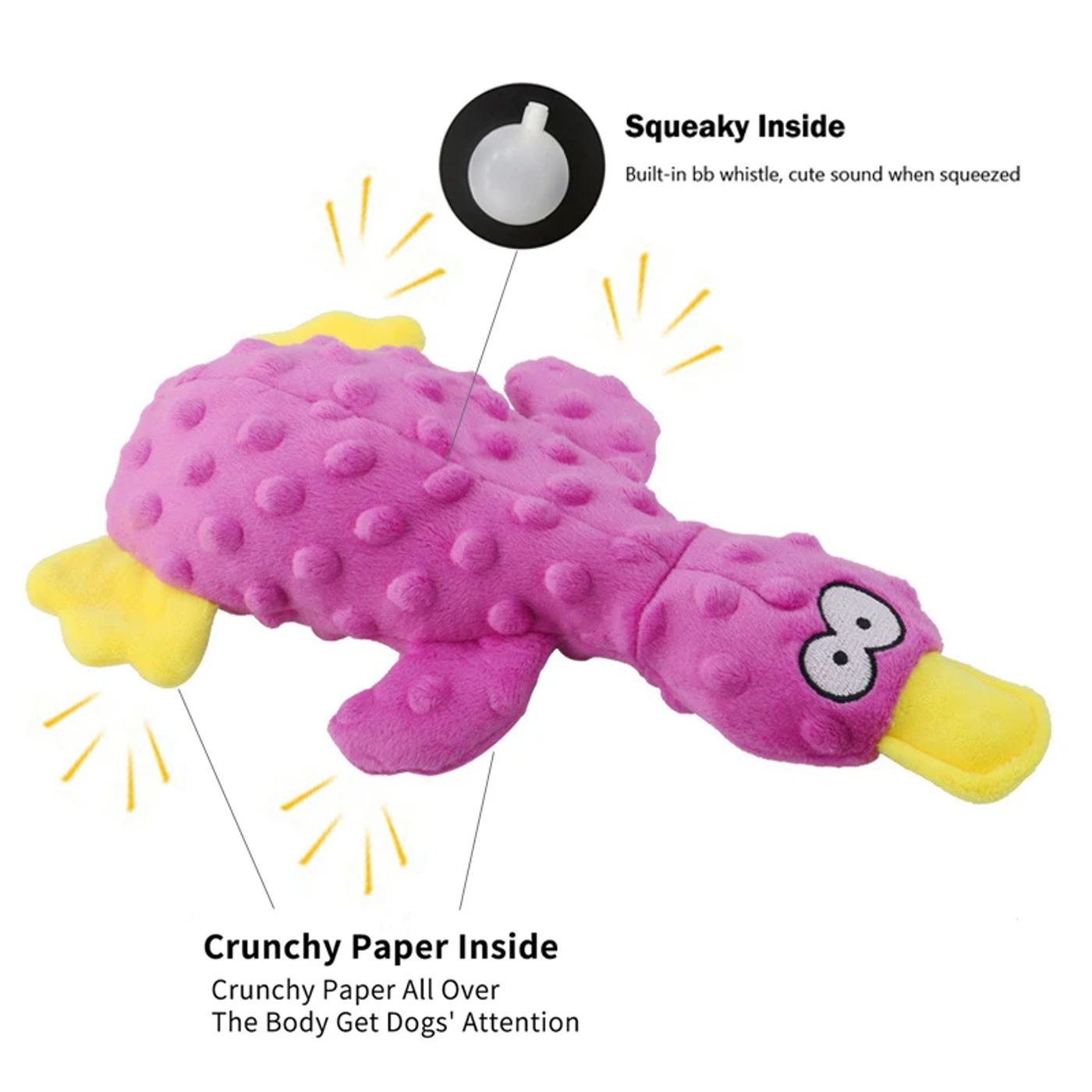 Description Picture 4 of itemFunny Pet Plush Toys For Small Large Dogs Squeaky Sounding Chew Toys Duck Shaped Dog Interactive Toy Supplies