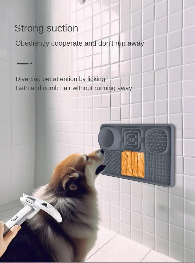 Description Picture 3 of itemSlow Feeder Bowl Lick Mat for Dogs, Silicone Interactive Pet Food Mat Feeding Licking Pad for Dog Cat, Healthy Eating Puzzle Mat