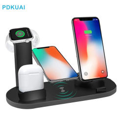 4 in 1 Multifunctional Charger Watch Phone Headphones Wireless Charging Dock Phone Holder Stand for Apple Watch iPhone Samsung
