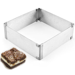 Large Stainless Steel 3D Square Mousse Ring Adjustable Cake Biscuit Baking Mold