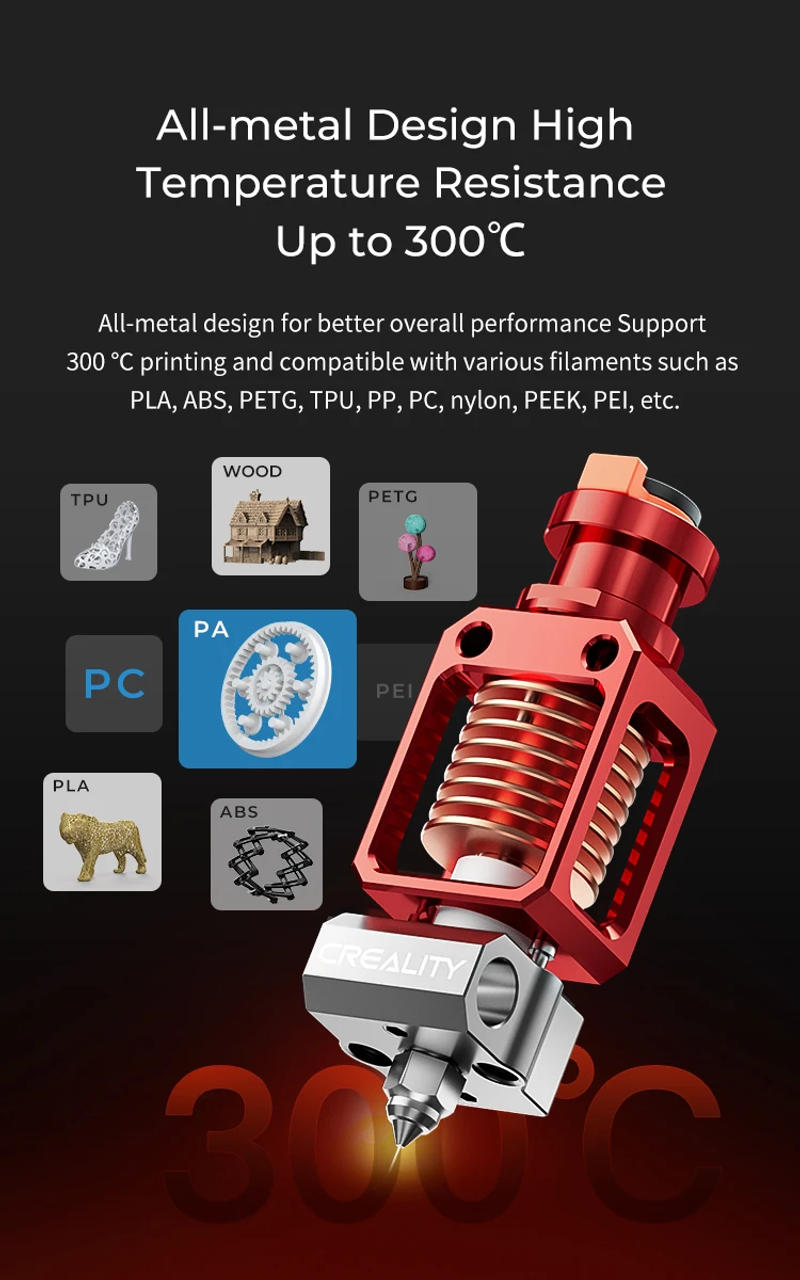 Description Picture 5 of itemCreality Spider High Temperature and High Flow Hotend Pro High Flow Printing Temperature Up To 300°C No Modification Required