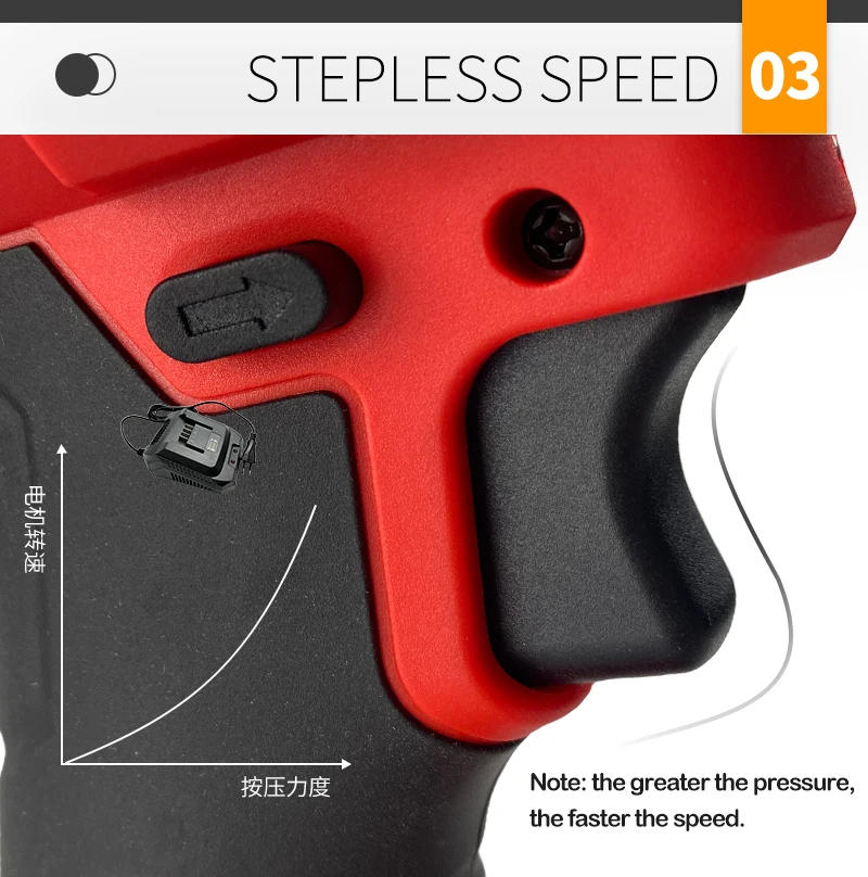 Description Picture 6 of itemCREATIONSPACE 350N.M Brushless Cordless Electric Impact Wrench 1/2 inch Power Tools 4000mAh Li Battery