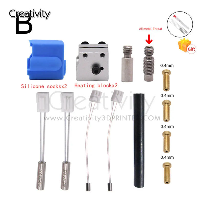 Description Picture 3 of itemSidewinder X1 Genius Titan Aero Extruder Kit Volcano Nozzle Silicone Sleeve Throat Handle Thermistor Heating pipe Heat Block Kit