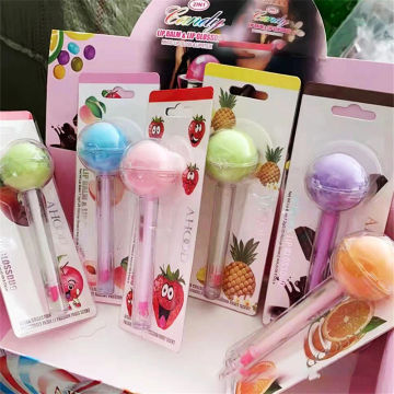 2 in 1 Cute Lollipop Lip Balm Lip gloss Moisturizer Candy Magice Lip gloss Lipstick Waterproof Long Lasting Lip Tint Cosmetics