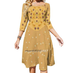 Picnic Day Dress Square Neck Dress Sweet Summer Dress Women Elegant Halter Print Dress Padme Amidala Queen Amidala Padme