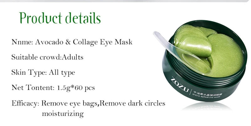 Description Picture 4 of item240pcs=120pairs Eye patches Hyaluron Acid & Gold & Seaweed & Black Pearl Anti Wrinkle Dark Circles Crystal Collagen Gel Eye Mask