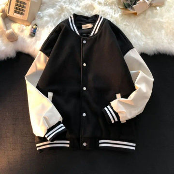 Deeptown Vintage Baseball Jacket Women Korean Fashion College Black Varsity Jackets Bomber Oversize Autumn Winter Streetwear Y2k