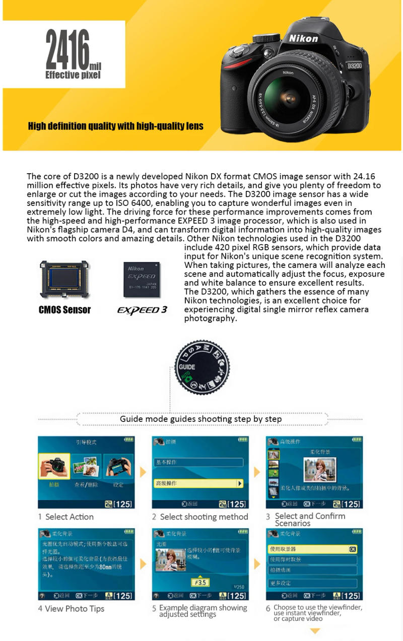 Description Picture 6 of itemNIKON D3200 DSLR Digital Camera with Nikon  18-55 LENS