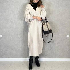 2023 Autumn/Winter Fashion Casual Cashmere Dress Women's High Neck Loose Pullover Knitted Woolen Dress Mid length Clothing
