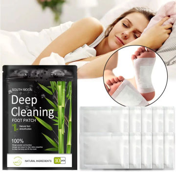 30pcs Natural  Bamboo Detox Foot Patches Detoxification Body Toxins Cleansing Slimming Stress Relief Feet Pads Beauty Health