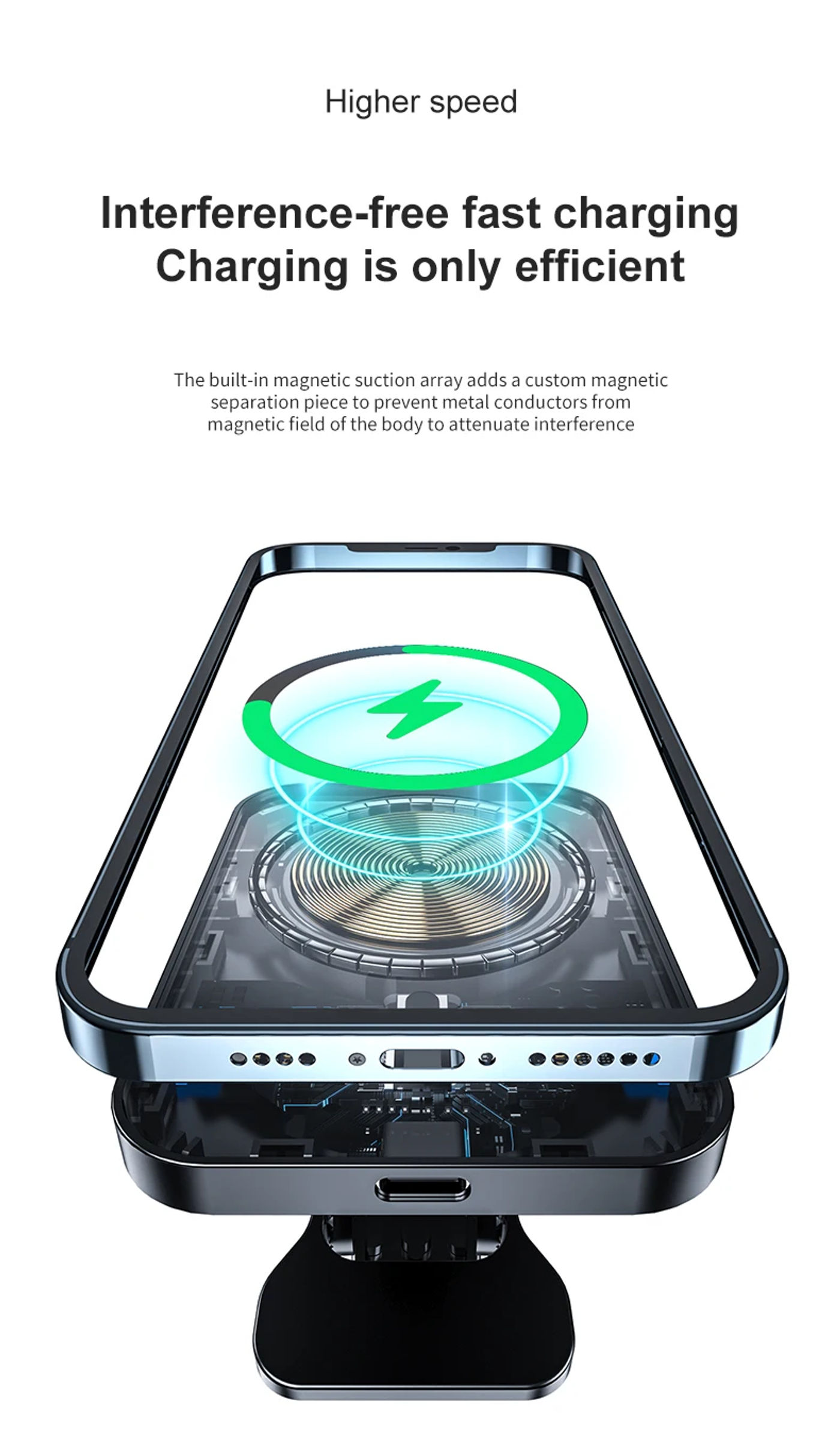 Description Picture 6 of item15W Fast Qi Magnetic Wireless Charger Car Air Vent Phone Holder Mount Compatible with Magsafe Case for iPhone 12 13 Pro Mini Max