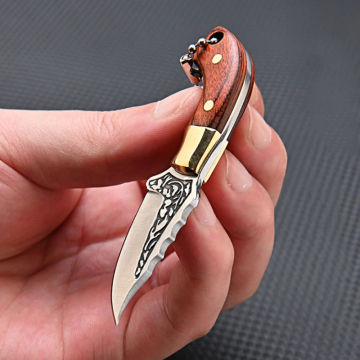 Portable Stainless Steel Mini Pocket Folding Knife Keychain Small Utility Knife Outdoor Self-defense Box Paper Envelope Cutter