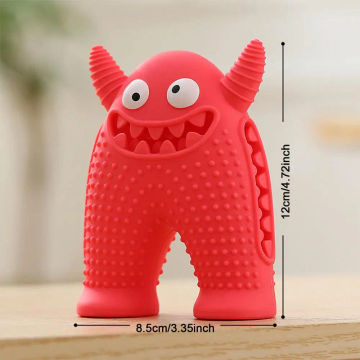 Squeaky Dog Toys For Aggressive Chewers Silicone Puppy Chew Toy Teeth Grinding Cleaning Pet Toy For Medium Large Dogs