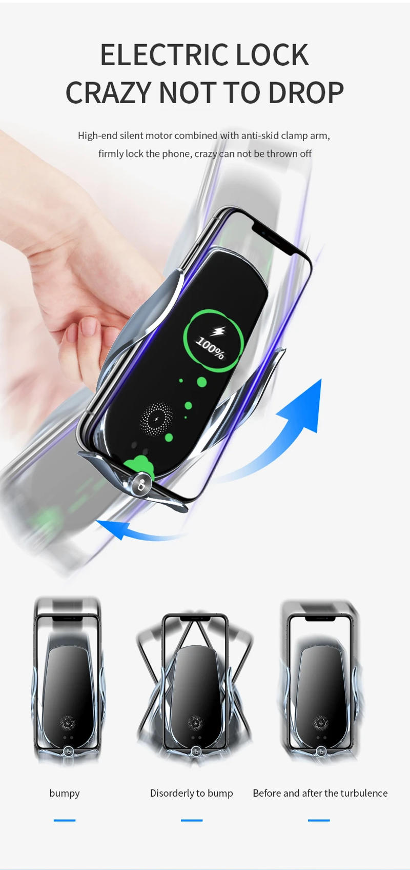 Description Picture 4 of itemMagnetic 15W Car Wireless Charger Mount for iPhone 14 13 12 11 Pro Max XS X 8 Samsung S22 Automatic Infrared Sensor Phone Holder