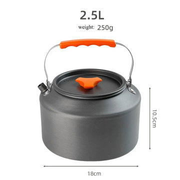 0.8L/1.1L/1.2L/1.5L/1.6L/2L/2.5L Camping Water Kettle Aluminum Alloy Teapot Coffee Pot Backpacking Outdoor Tea Kettle with Bag