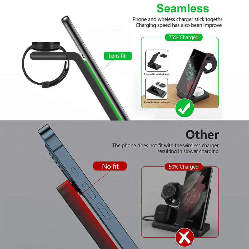 Description Picture 6 of item25W 3 in 1 Wireless Charger Stand for Samsung Galaxy Flip 4/S22 Ultra/S21/S20/S10 Galaxy Watch 5 4 Active 2 Buds Fast Charging