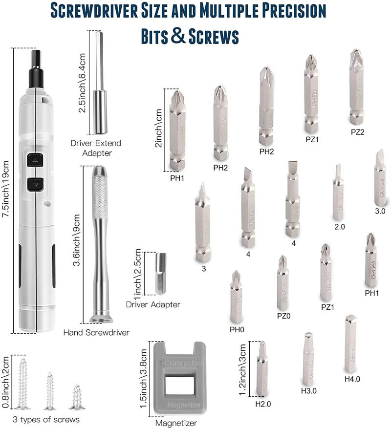 Description Picture 3 of itemElectric Screwdriver Rechargeable 3.6v Small Cordless Screwdriver, USB Fast Charge Screwdriver Kit, Suitable for Household