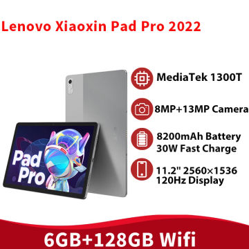 Global Firmware Lenovo Xiaoxin Pad Pro 2022 MediaTek 1300T 6GB 128GB ROM 11.2'' OLED 120Hz Screen 8200mAh 30W Charger PC Tablet