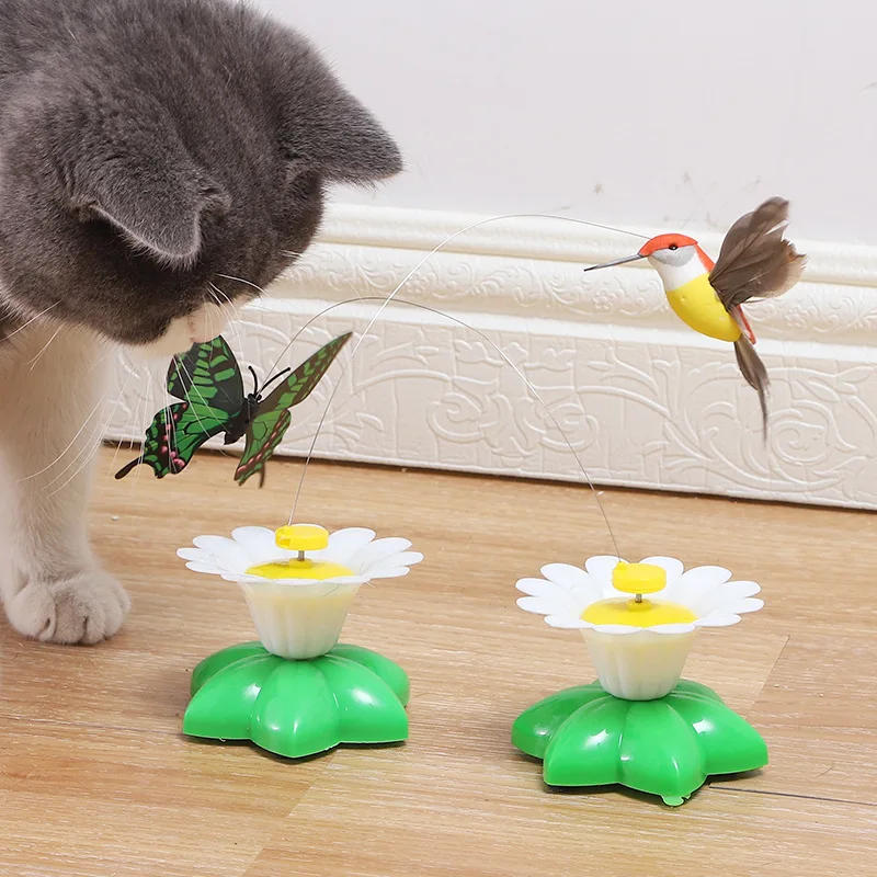 Description Picture 3 of itemPet Dog Cat Funny Rotating Flying Bird Butterfly Around Flowers Bee Kitten Interactive Toys Intelligence Trainning